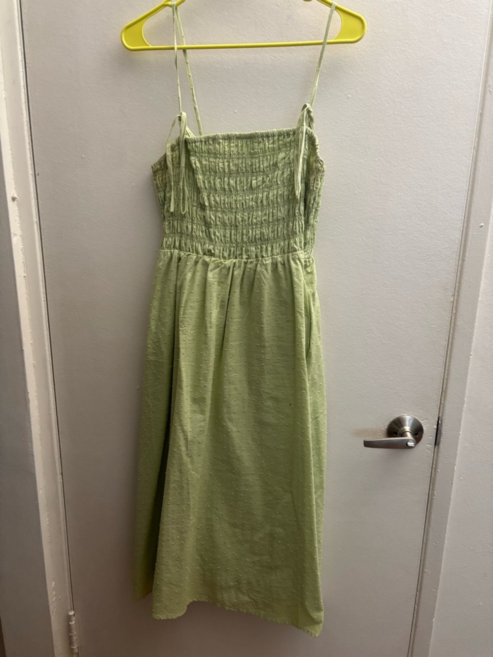 Forever 21 Light Green Smocked Midi Dress